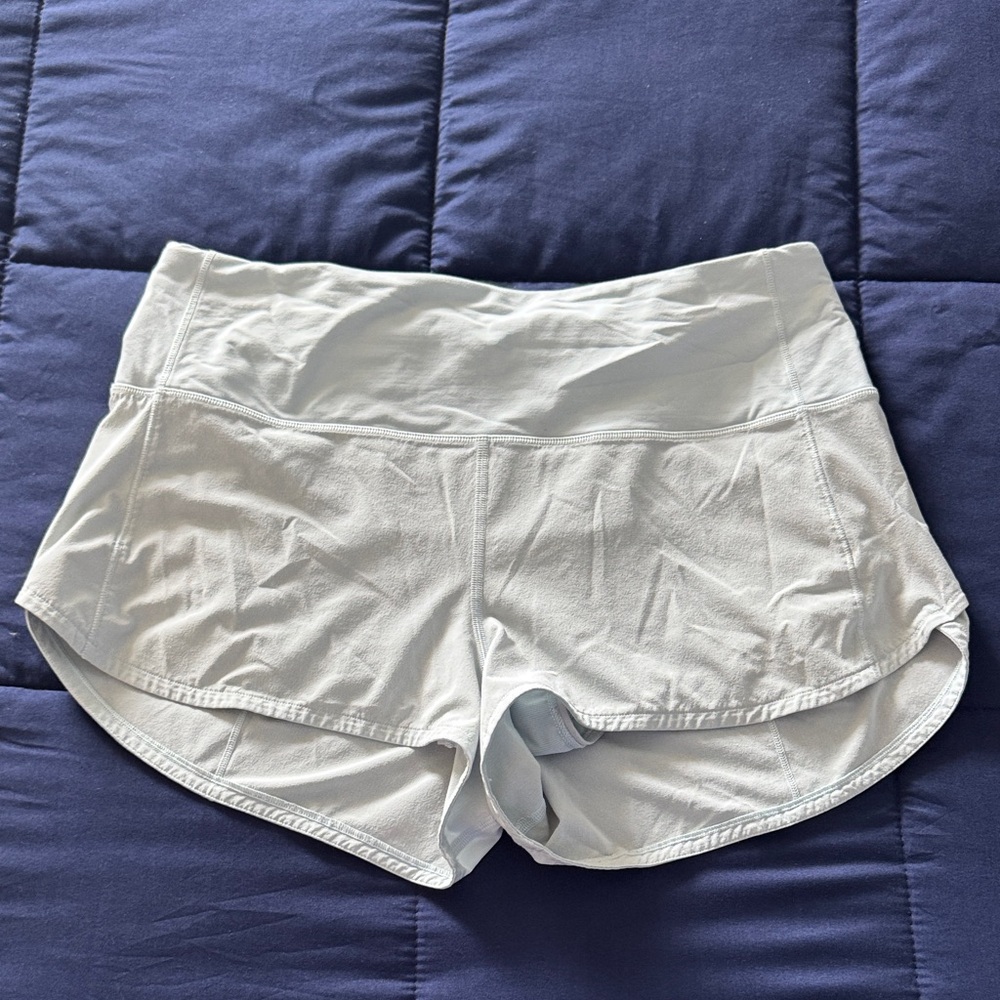 Lululemon high rise speed up, 2.5” powder blue